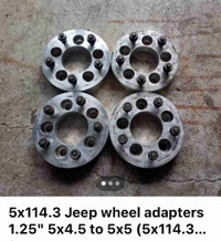 Jeep Spacers Adapters 4.5” to 5” bolt pattern/ 1.25” spacer too!