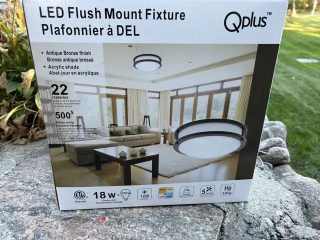 Qplus LED Flush Mount in Indoor Lighting & Fans in Kawartha Lakes - Image 2