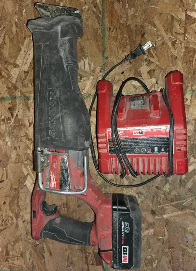 Milwaukee sawzall with battery and charger, View more