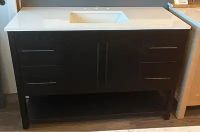 BRAND NEW 48” Bathroom Vanity with Open Base Shelf, View more