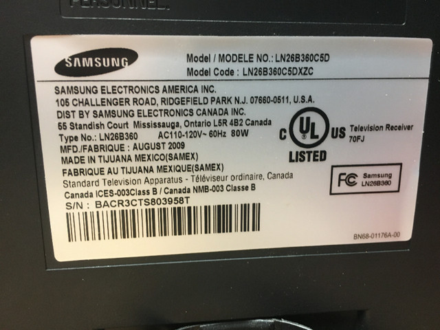 Samsung 26" 720 LCD HDTV in TVs in Ottawa - Image 2