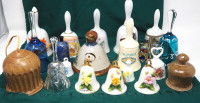 Collection of 20 Ceramic and Glass Bells