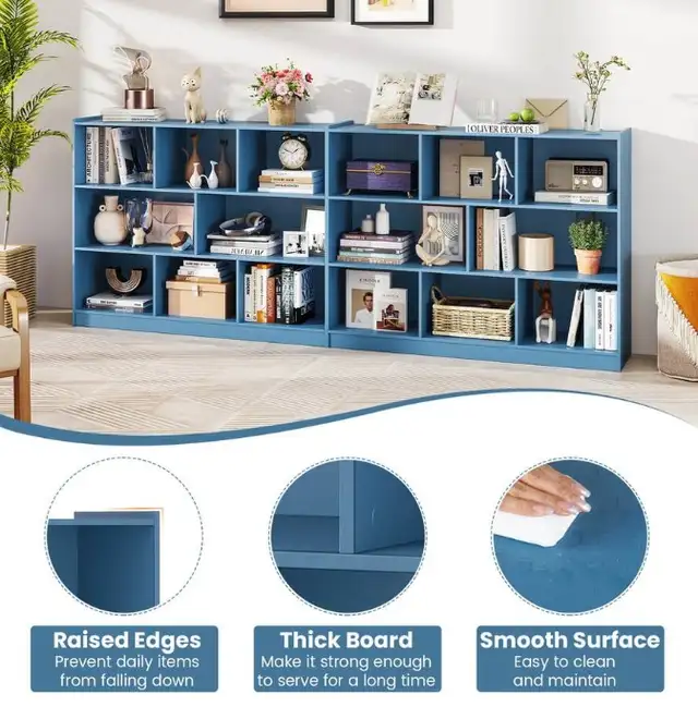  8 Cube 3-Tier Open Wooden Bookshelf & Toy Storage Organizer in Arts & Collectibles in City of Toronto - Image 6