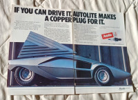 AWESOME LANCIA STRATOS FOR 1985 AUTOLITE SPARK PLUGS ORIG. AD