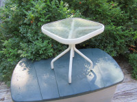 DECK SIDE TABLES - metal and glass