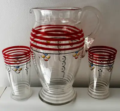 Ensemble Vintage de Pichet + Verres, View more