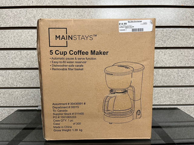 MAINSTAYS 5 CUP COFFEE MAKER in Coffee Makers in Thunder Bay