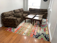 Sofa set including tables and carpet