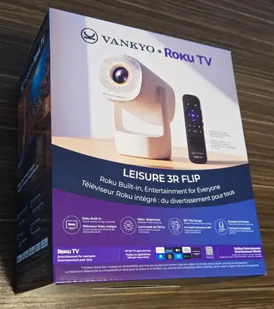 Brand New - Vankyo Leisure 3R Flip Roku TV Freestyle Projector, View more