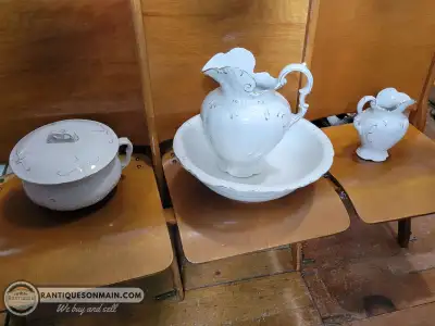 Antique Porcelain Wash Basin Set, View more