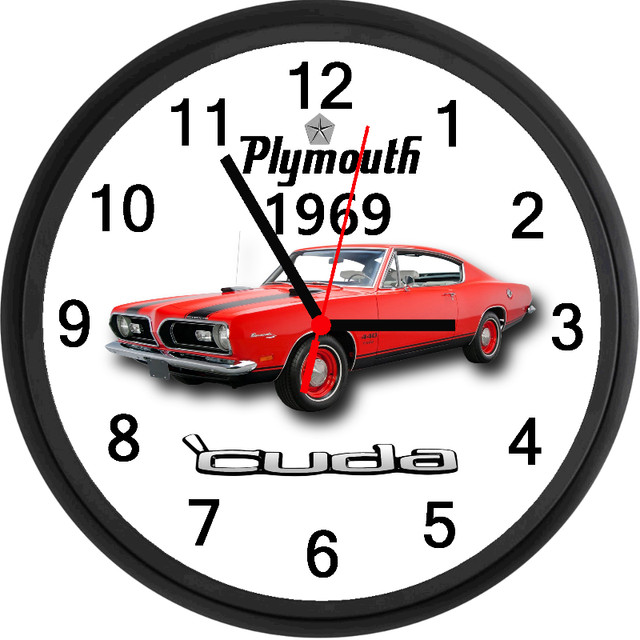 1969 Plymouth Cuda (Barracuda Orange) Custom Wall Clock - New in Other in Hamilton