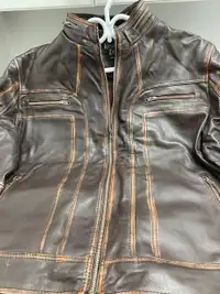 Men's Cafe Racer Genuine Leather Jacket - Distress Retro Leather
