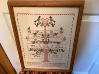 Vintage King Family Tree (Picton Ontario) Sampler
