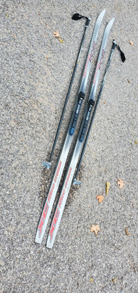 208cm FISCHER Cross Country Skis with PolesWaxless SkisSNS Bindi