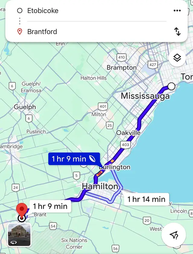 Etobicoke to Brantford (I’m female driver)