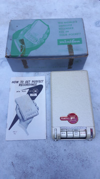 Original Vintage Minifon P55 Spy Wire Recorder with Original box