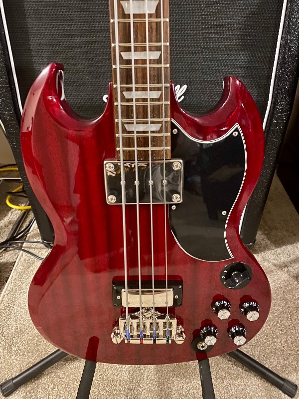 Beautiful Epiphone SG EB3 Bass Guitar, Freshly Set Up, Mint | Guitars