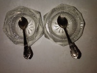 Two Salt Cellars & Salt Spoons