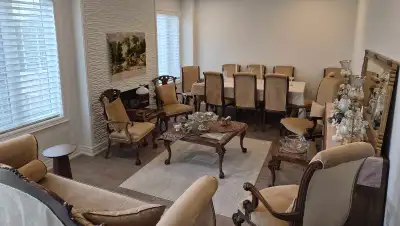 Luxury Hand-Carved Solid Walnut Living Room & Dining Set , View more