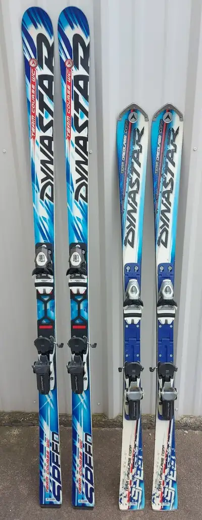 2 PAIRS OF DYNASTAR "OMEGLASS" SKIS (150cm / 176cm), View more