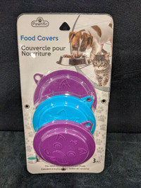 3 universal size Pawrific Food Covers keep opened cans fresh