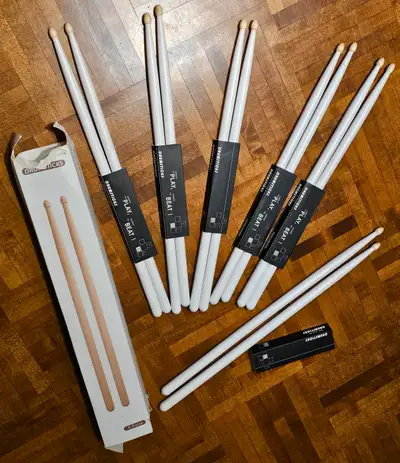 Drumstick  drum stick 6 pairs NEW band white rock & roll show, View more