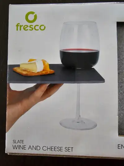 Wine and cheese holders - solid slate, View more