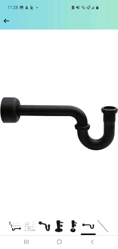 Matte black p-trap with bullnose risers and valve in Plumbing, Sinks, Toilets & Showers in Oshawa / Durham Region - Image 4