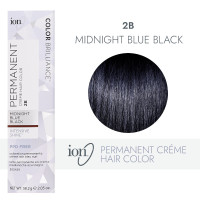 4 packs of Ion Permanent Hair color in 2B Midnight Blue Black