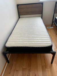 SINGLE BED WITH VERY CLEAN MATRESS (BARELY USED)