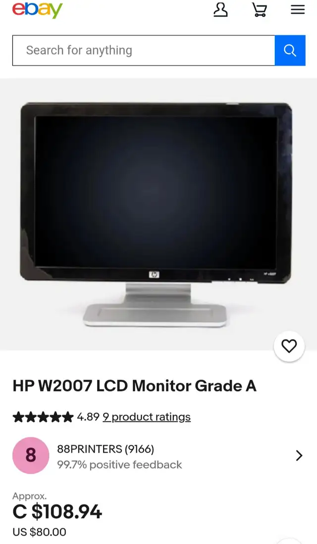 HP Computer Monitor in Laptop Accessories in Mississauga / Peel Region - Image 7