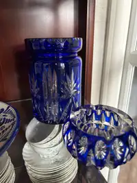 Ensemble cristal cendrier et Vase