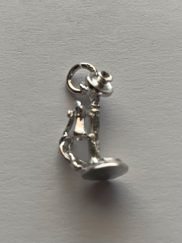 Vintage Sterling Silver Antique Phone Charm in Jewellery & Watches in Edmonton