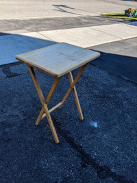 Folding hard wood small table