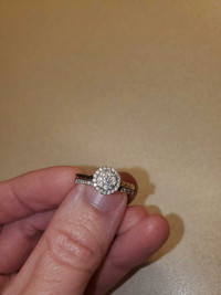 Diamond ring and wedding band set