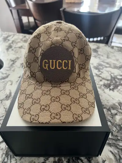 Gucci Gg Canvas Baseball Cap with Leather Patch, View more