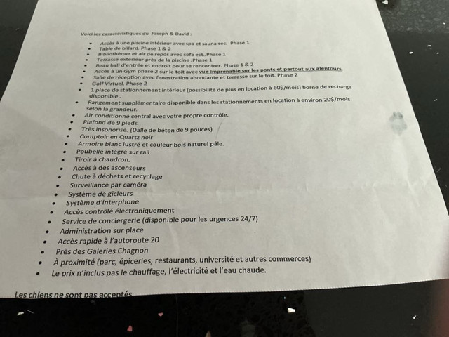 Condo à louer $$ un mois gratuit $$ (cession de bail) dans Locations longue durée  à Lévis - Image 3