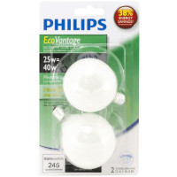 PHILIPS 2 Pack 25W Soft White Dimmable Halogen Light Bulbs