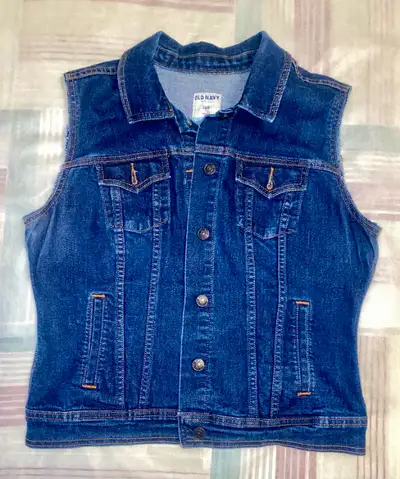 Denim vest jacket for girls with a custom made art, View more