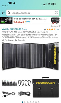 Rock Solar 100W Foldable Solar Panel