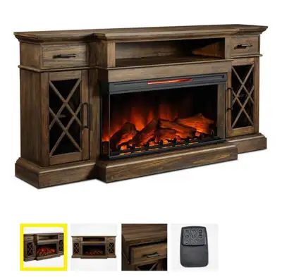 70" Fireplace TV Stand - Brown, View more