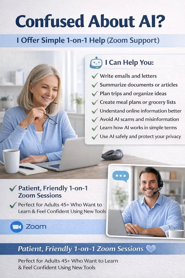 Confused About AI? I Offer Simple 1-on-1 Help 65580078527875120