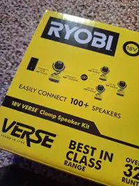 RYOBI 18V ONE+ Cordless VERSE Clamp Speaker Kit with 1.5 Ah Batt