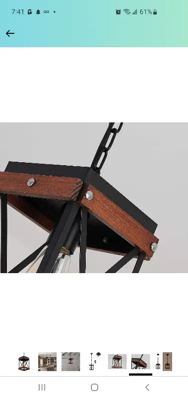 Rustic Farmhouse Pendant Light, Wood & Metal Cage. Vintage Style in Indoor Lighting & Fans in City of Toronto - Image 9