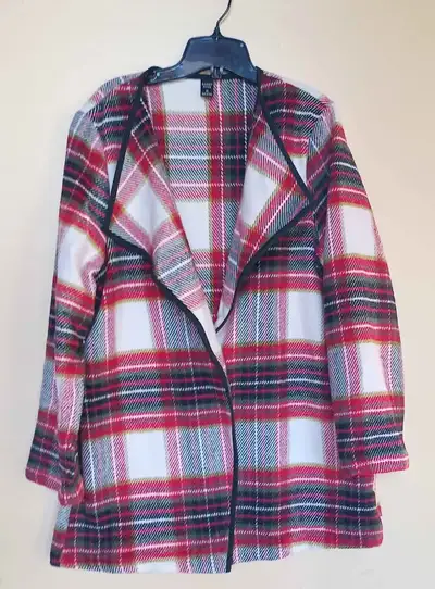 Women's Shein Red Plaid Open Jacket, View more