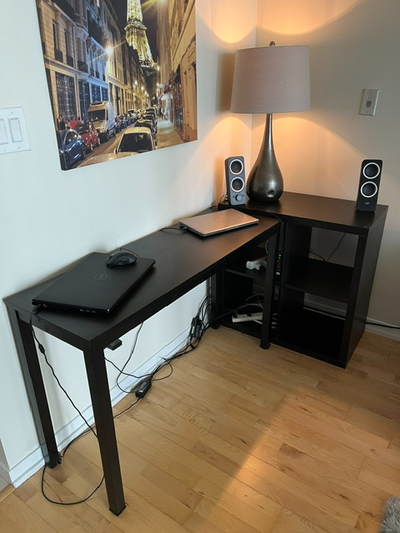 Computer desk and side table for sale $30 each, View more