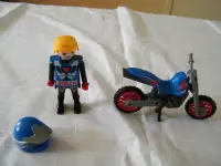 Playmobil motocross de rallye bleue