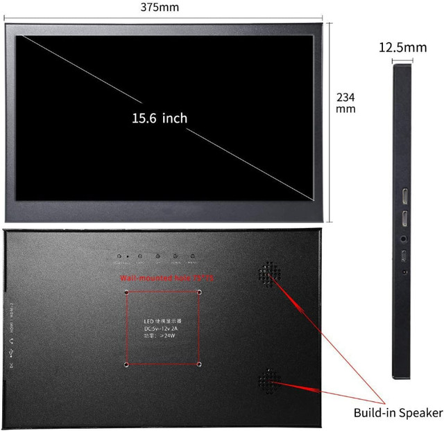 15.6 Portable HDMI Screen in Monitors in City of Toronto - Image 4