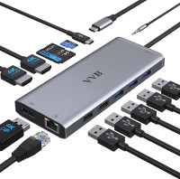NEW: 13 in 1 USB C Dock with Dual HDMI, DP, 100W PD