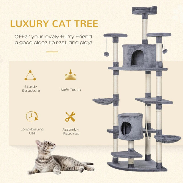 79" Cat Tree Multi-Level with Two Condos in Small Animals for Rehoming in Markham / York Region